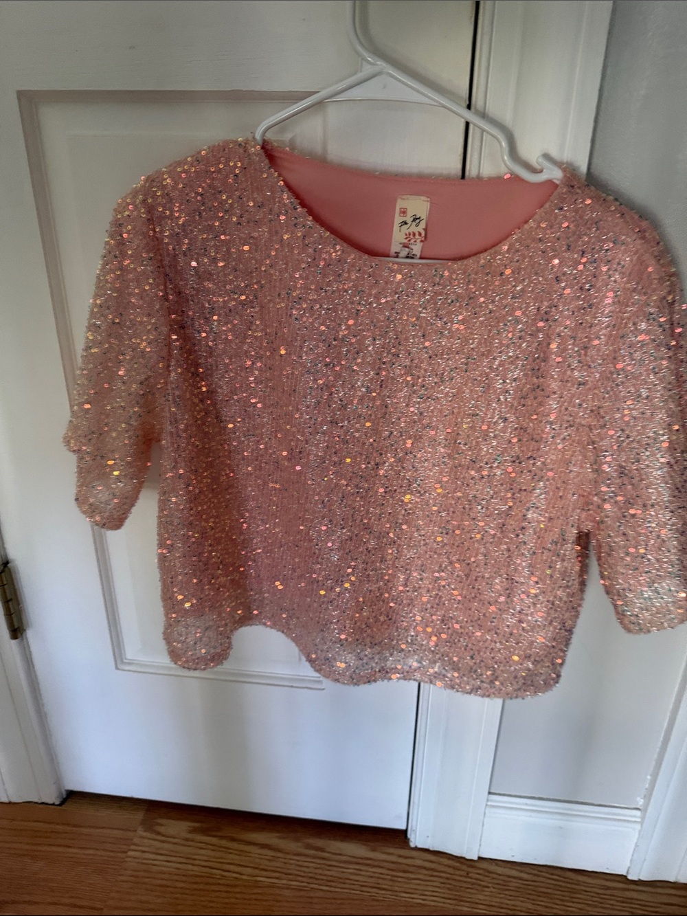 Sparkle Sequin Pink Women's Crop Top